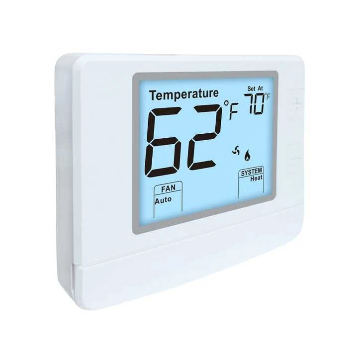 STN2020 WiFi smart air conditioner room thermostat with blue backlit LCD, view 4
