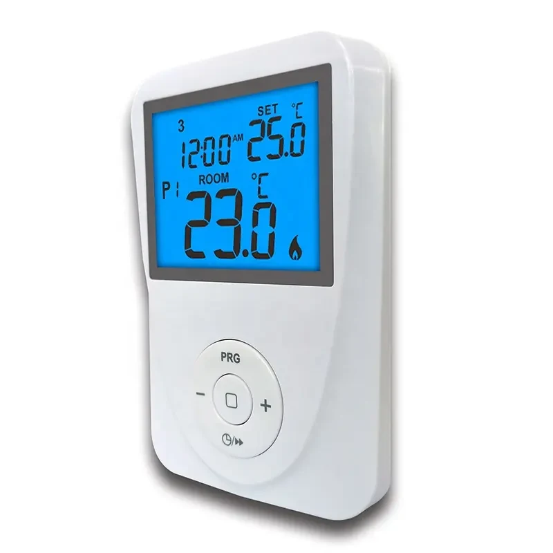 ST2602 OEM programmable boiler thermostat with four backlight colour options, view 3