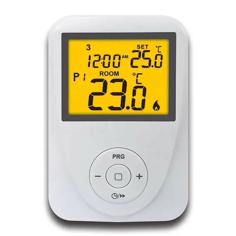 ST2602 OEM programmable boiler thermostat with four backlight colour options, view 4