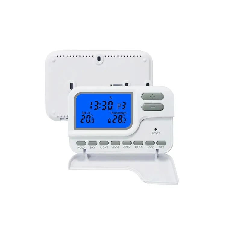 ST27 230V 7 day programmable room thermostat with large LCD, view 2