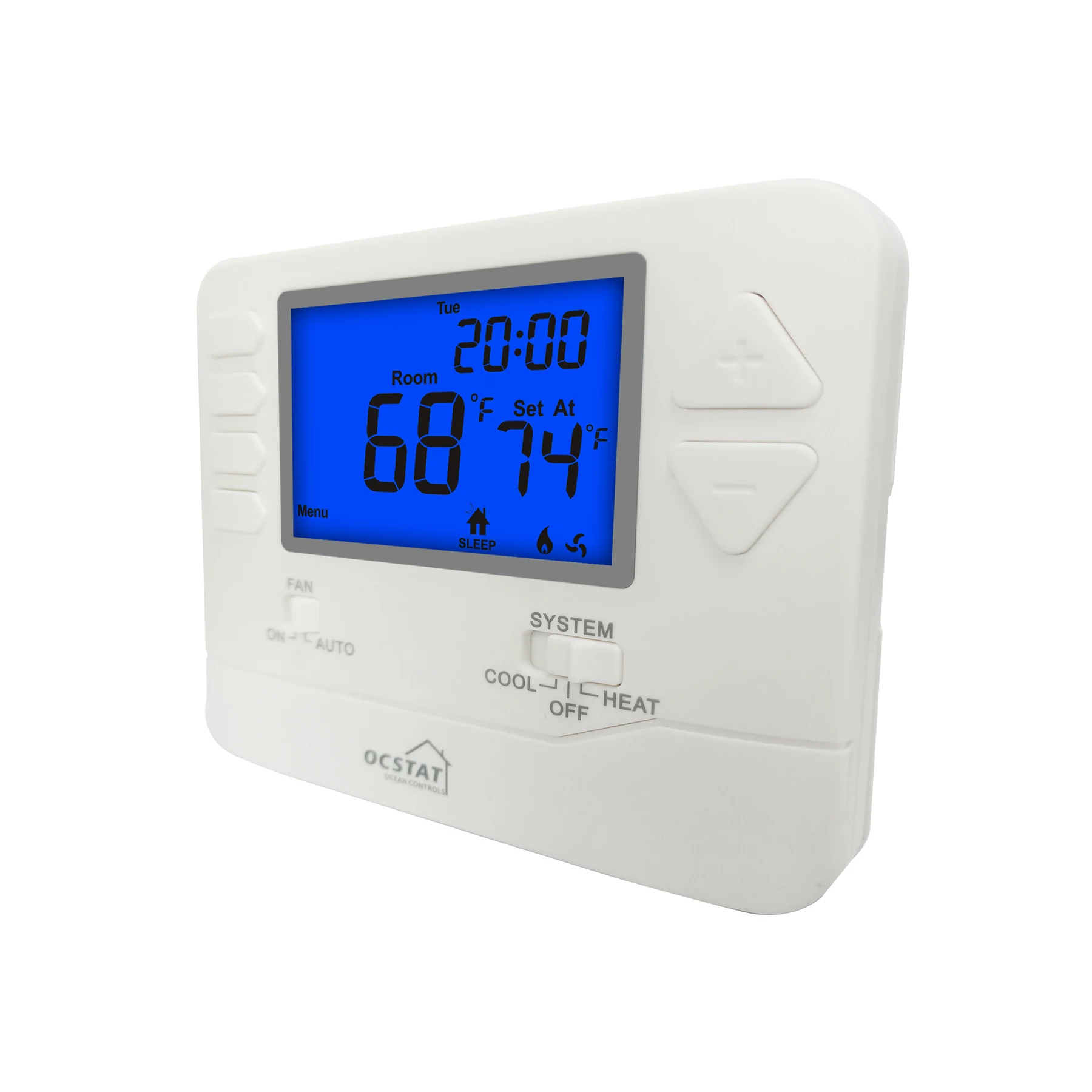 STN605 and STN705 single stage programmable wired builder thermostat, view 2