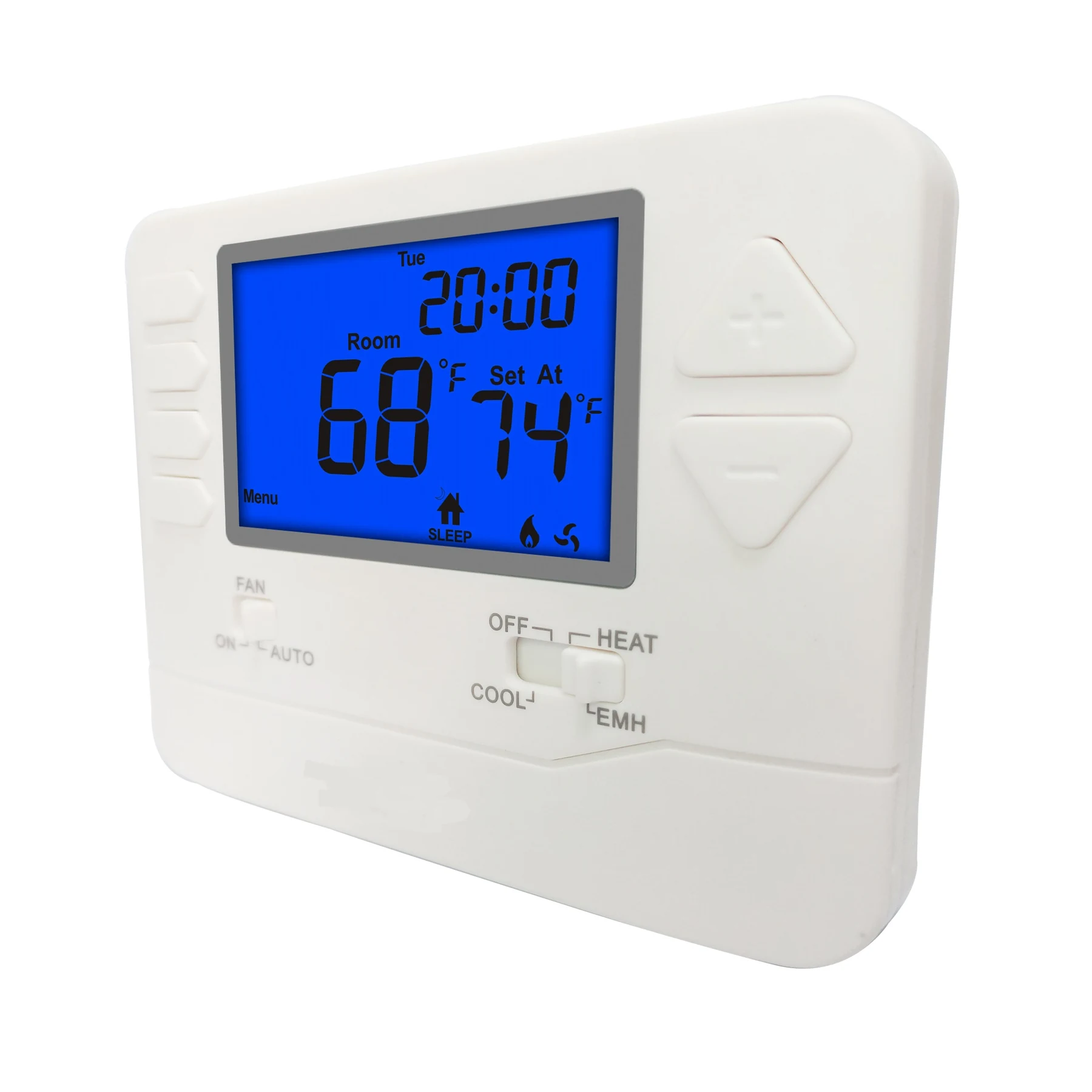 STN625 and STN725 programmable heat pump builder thermostat, view 2