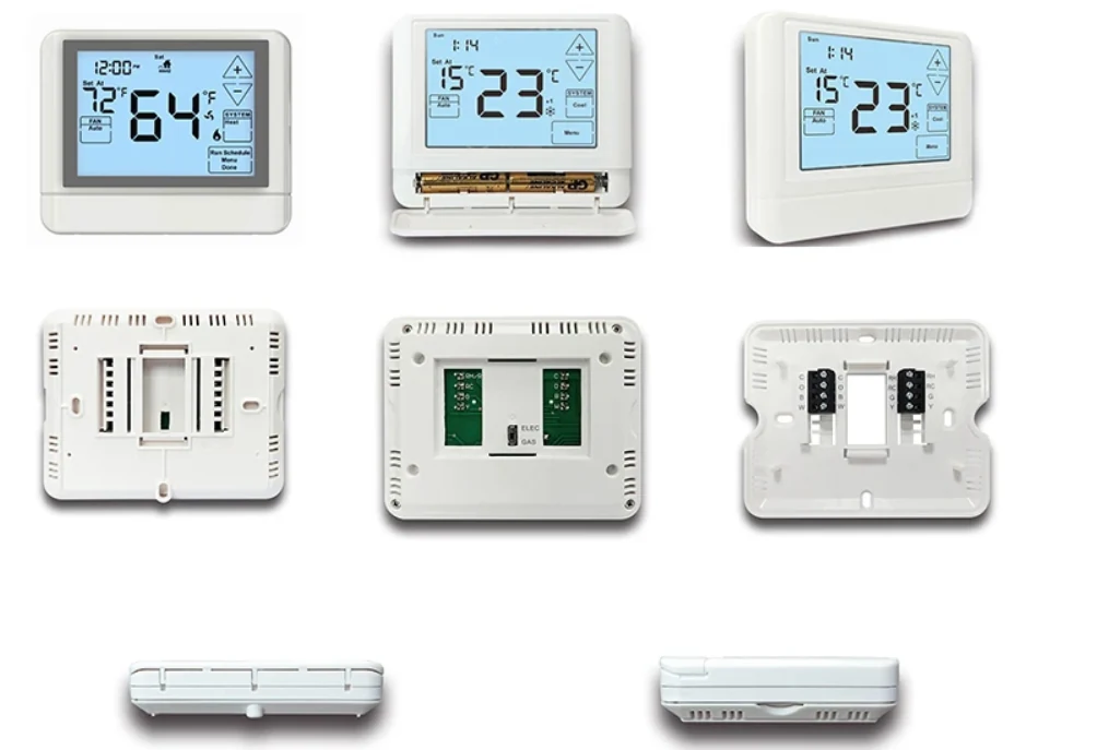 STN805 24V touch screen universal programmable thermostat, multiple views, view 5