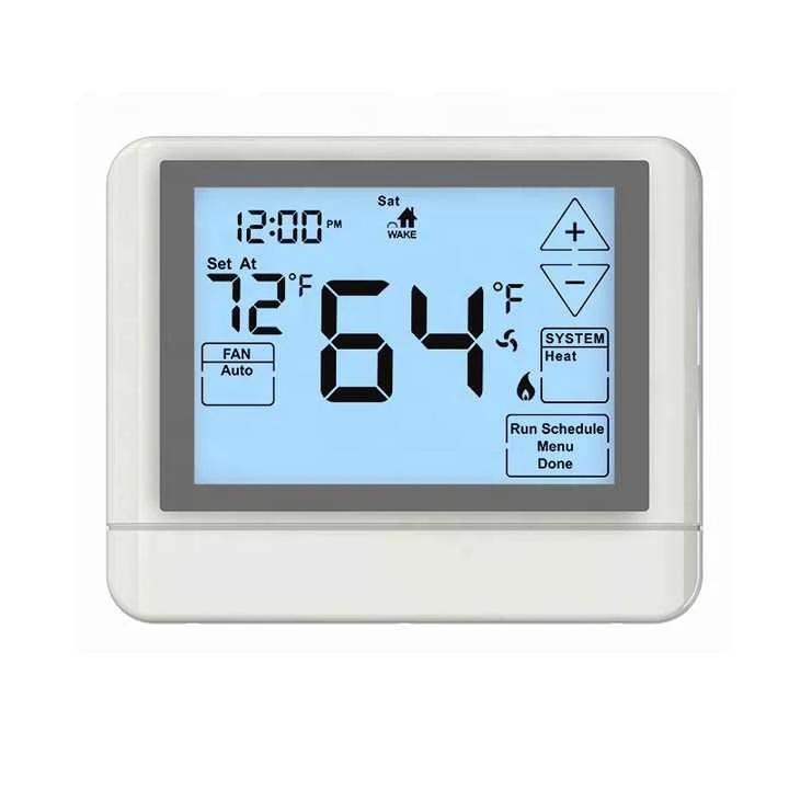 STN805 24V touch screen universal programmable thermostat, multiple views, view 3