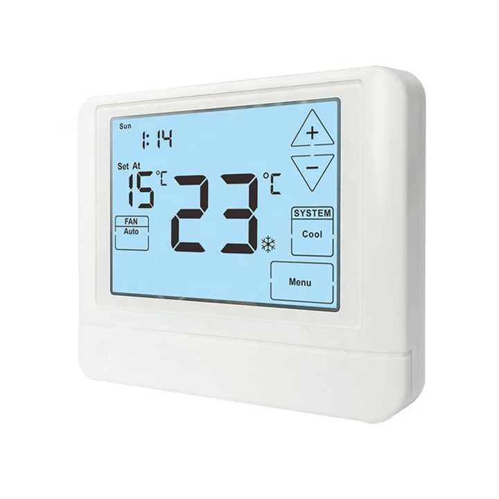 STN805 24V touch screen universal programmable thermostat, multiple views, view 4