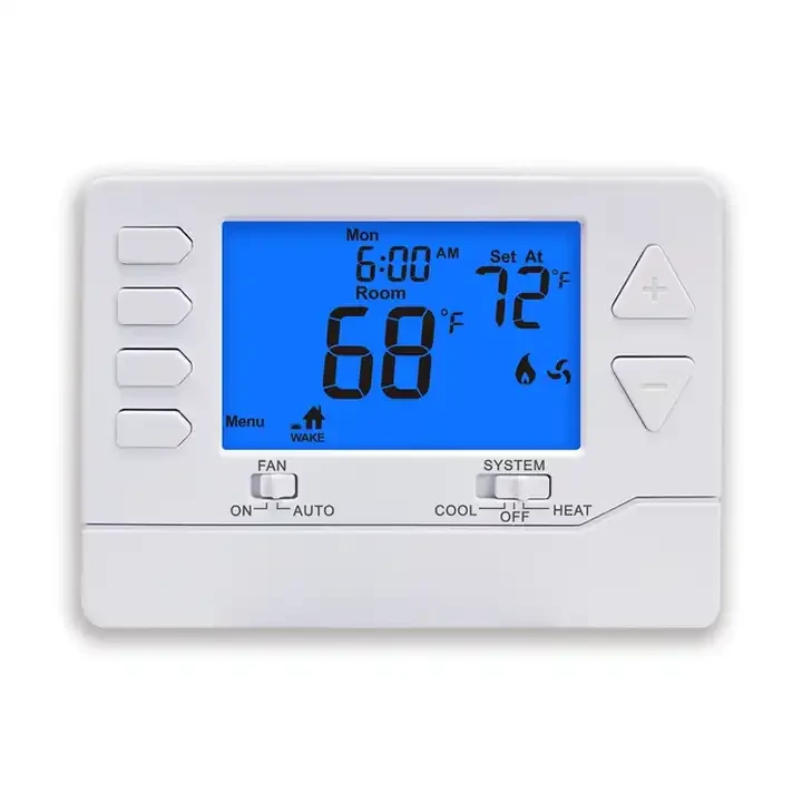 Model 3205 white 24V air conditioner controller with LED backlit display, view 2