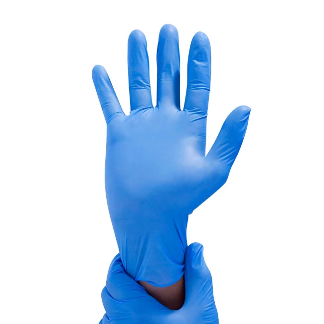 Powder Free Disposable Nitrile Glove — in use
