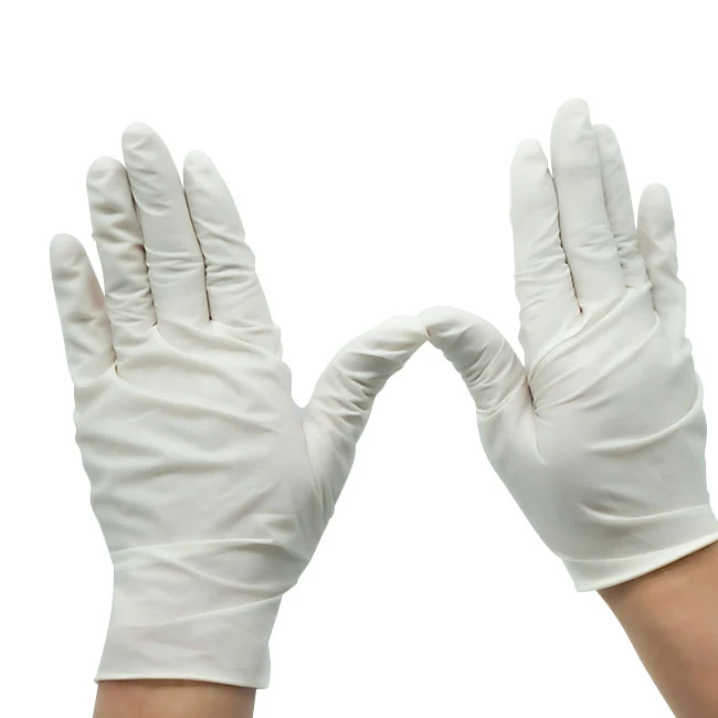 Disposable Latex Exam Glove — in use