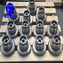 Forged gear and pinion blanks in 42CrMo4 on a pallet