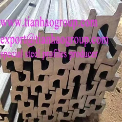 Hot rolled special steel profiles bundled for shipment