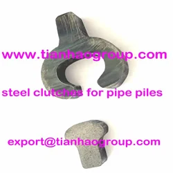 Steel clutch profiles for tubular pipe piles