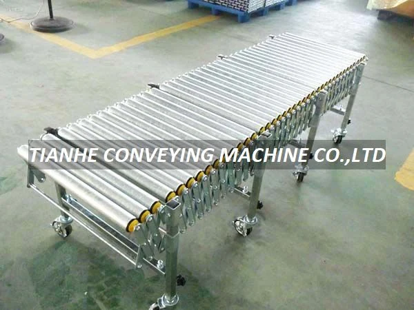 Flexible Gravity Roller Conveyor with Castors – Roller Conveyor Systems manufactured by Tianhe Conveying Machine