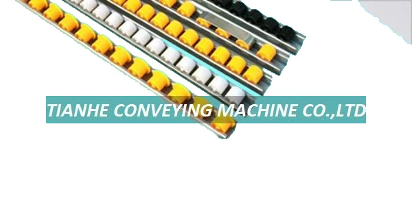 Metal Frame ABS Roller Track with Guard Side W-2825NPSG – Plastic Roller Track manufactured by Tianhe Conveying Machine