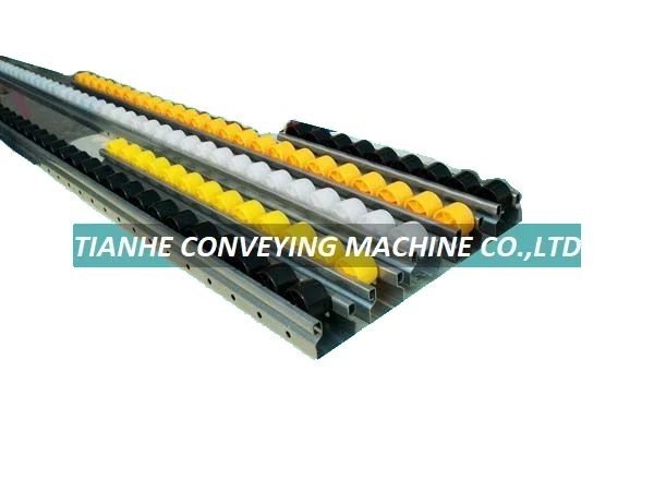 Metal Frame Plastic Roller Rail with Guard Side W-3222NPSG – Plastic Roller Track manufactured by Tianhe Conveying Machine