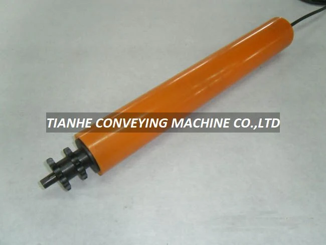 AC motorized roller with 50 mm diameter, PU coating, double sprocket, and 380V power supply