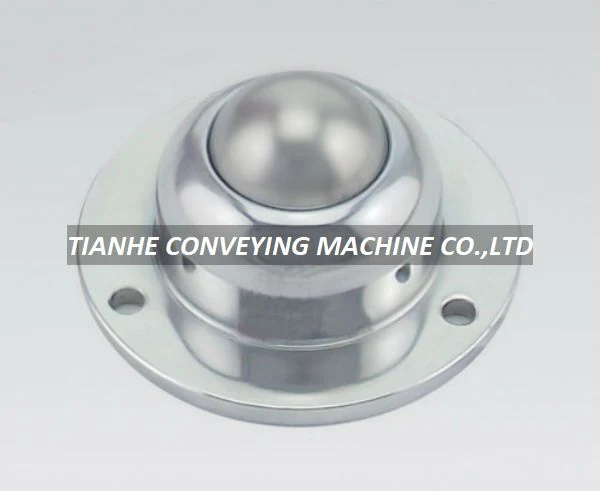 Bolt down disk mount high load ball transfer unit IA-38 with steel case and 38.1 mm steel ball mounted on a deck plate