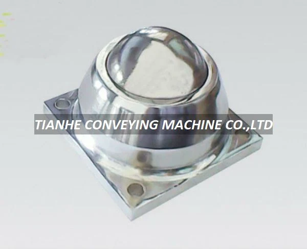 Customized machined ball transfer unit FB-026 with flange mount, steel case, and 60 mm diameter ball
