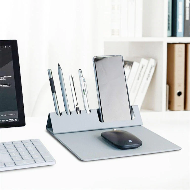 Foldable stand holding a smartphone at viewing angle