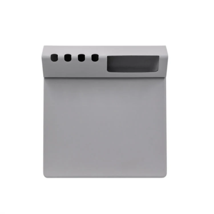 Grey 3-in-1 office desk mat with phone stand and pen holder