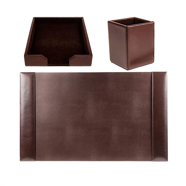 Desk mat, tray and pen holder shown together