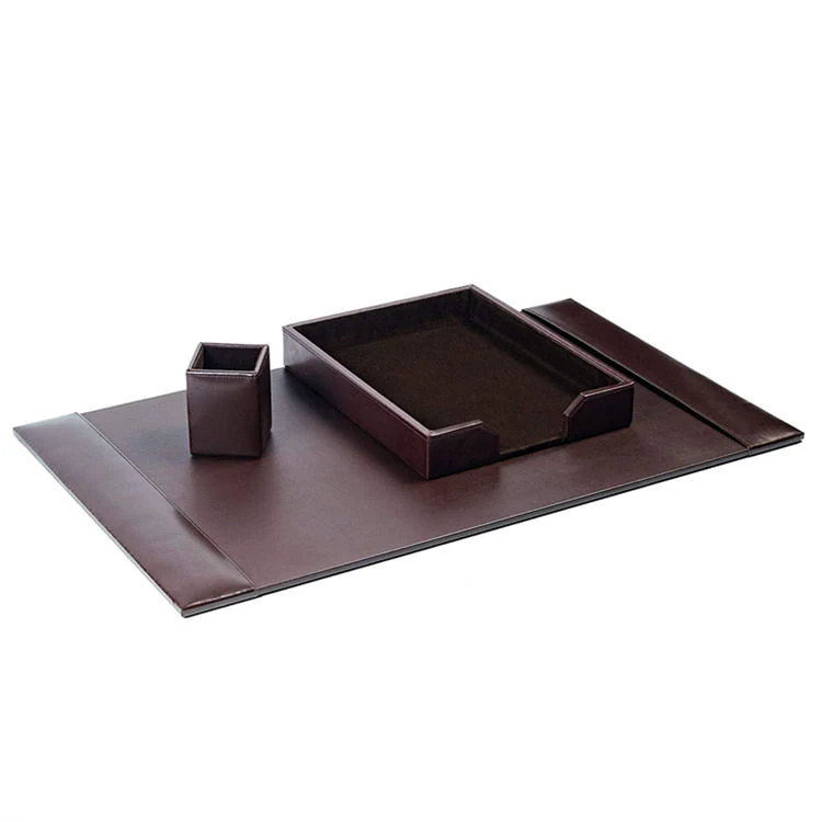 Leather storage tray with soft suede lining