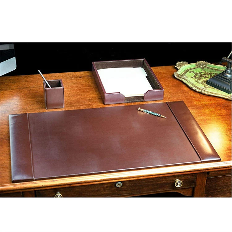 Leather pen holder from the three-piece desk set