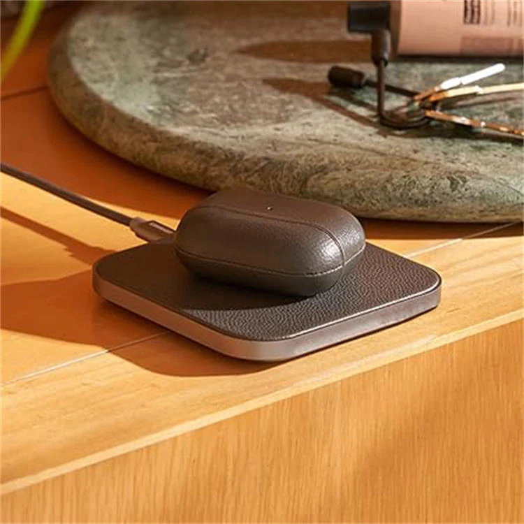 Brown and tan faux leather charger colourways