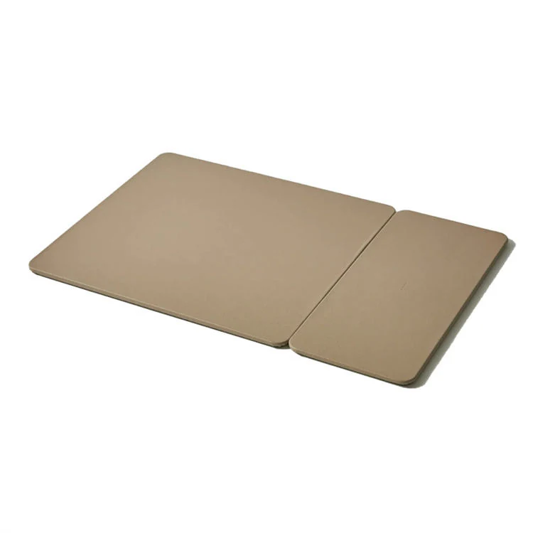 Beige foldable dual-zone wireless charging office mouse pad