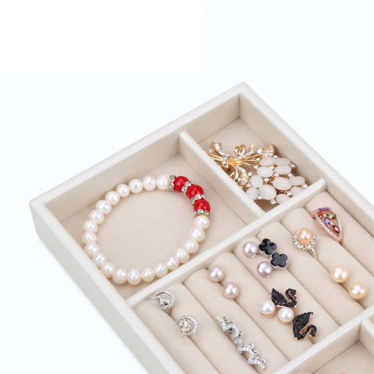 Close-up of the velvet lining inside the jewellery tray