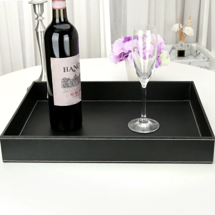 Serving tray holding drinks on a table