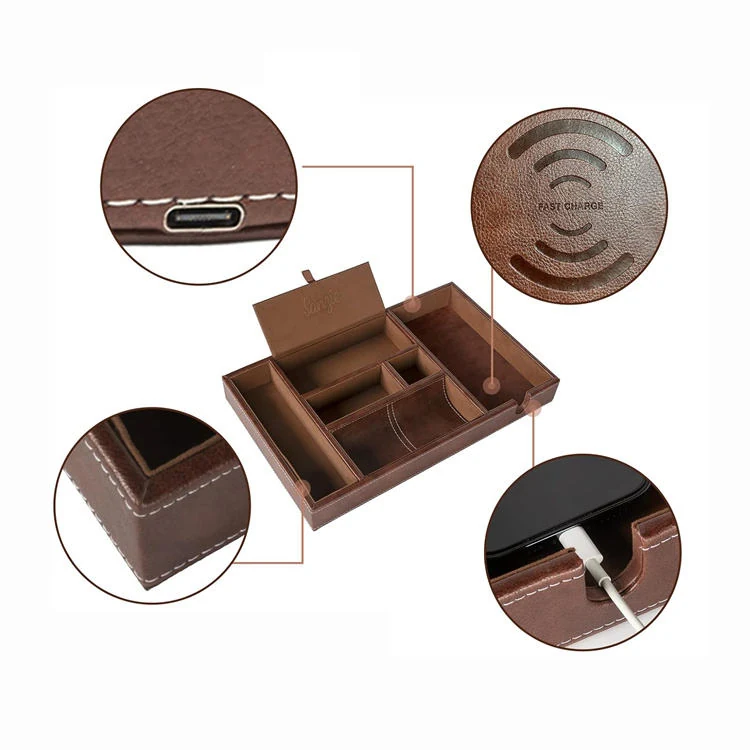 Type-C port and concealed cable slot at the rear of the organiser