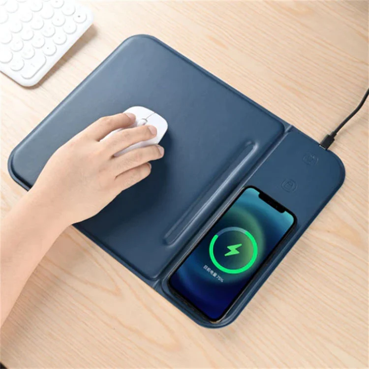 Tan and black colourways of the 3-in-1 charging mouse pad