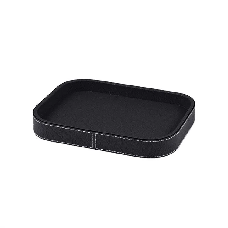 Tray used for toiletries on a bathroom counter