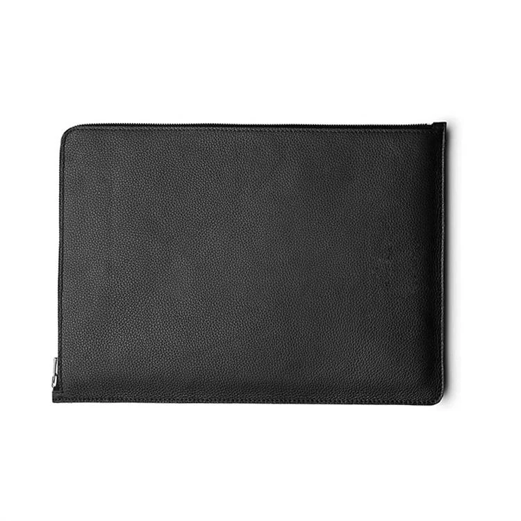 Pouch open showing the felt lining and inner card slots