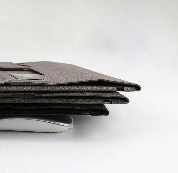 Beige desk mat shown on an office desk