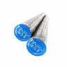 round steel bars with blue painted ends and labels