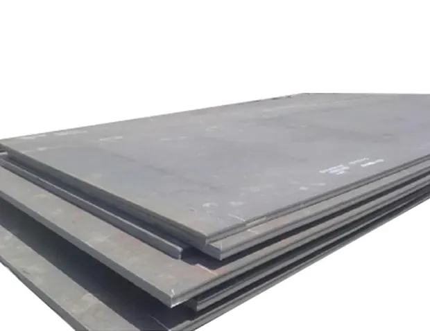 Two large flat steel plates stacked on a plain background