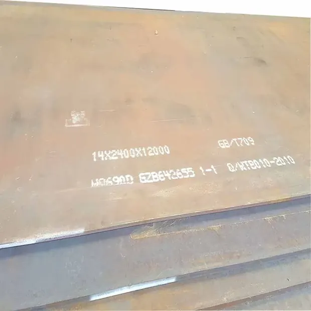 close up of a rust toned steel plate with stenciled markings
