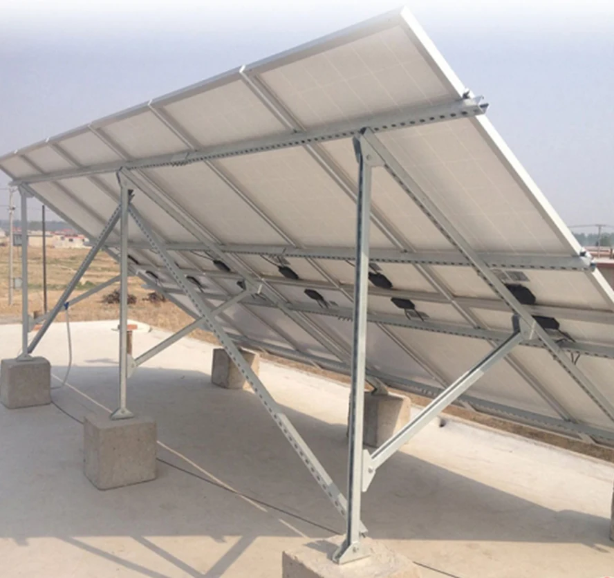 Ground-mounted array on a tilted aluminium frame