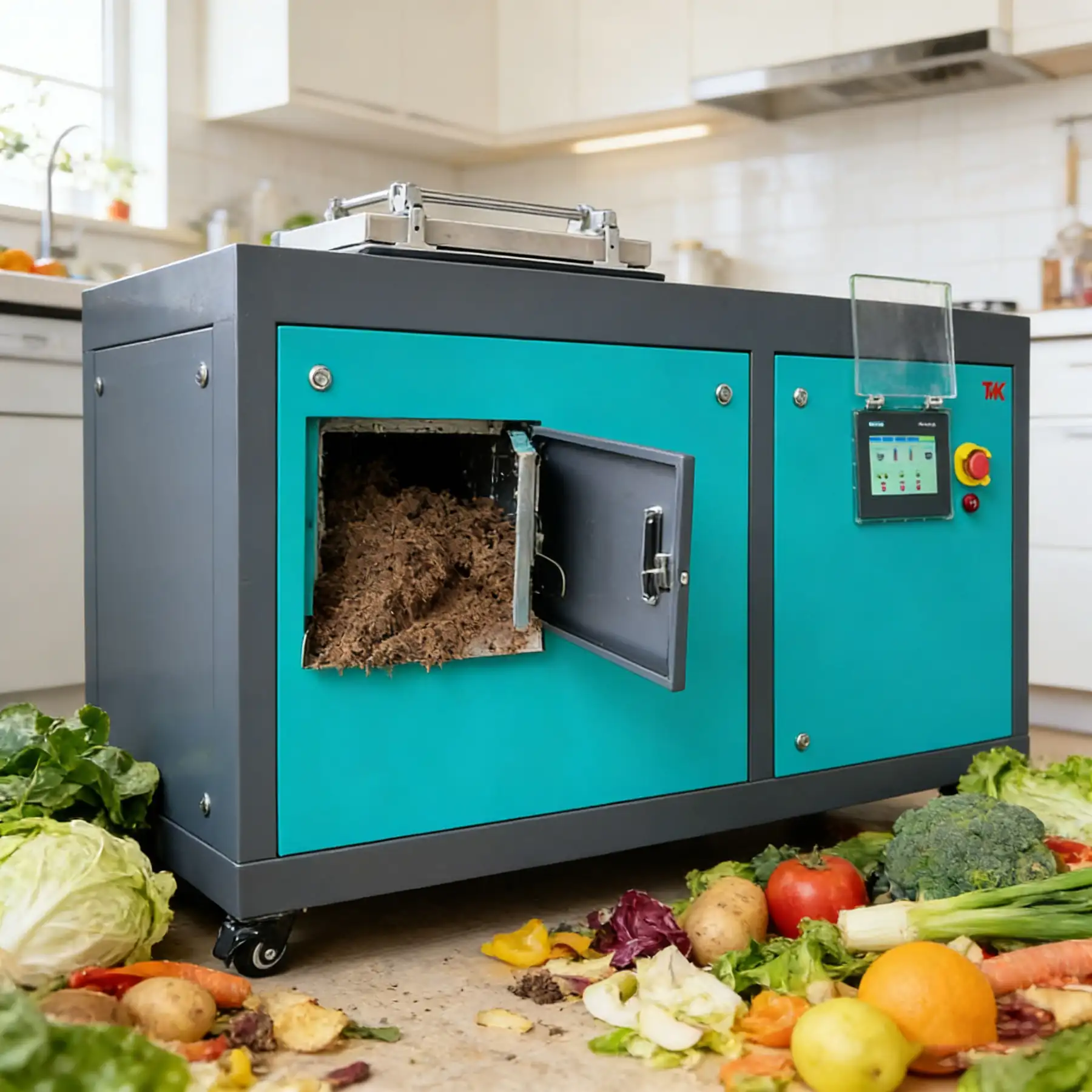 TMK-100 Composter side view showing machine body
