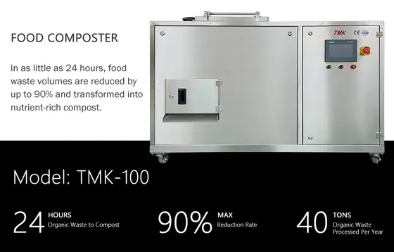 100KG In Vessel Composter TMK-100 Carbon Steel food waste composting machine, front view