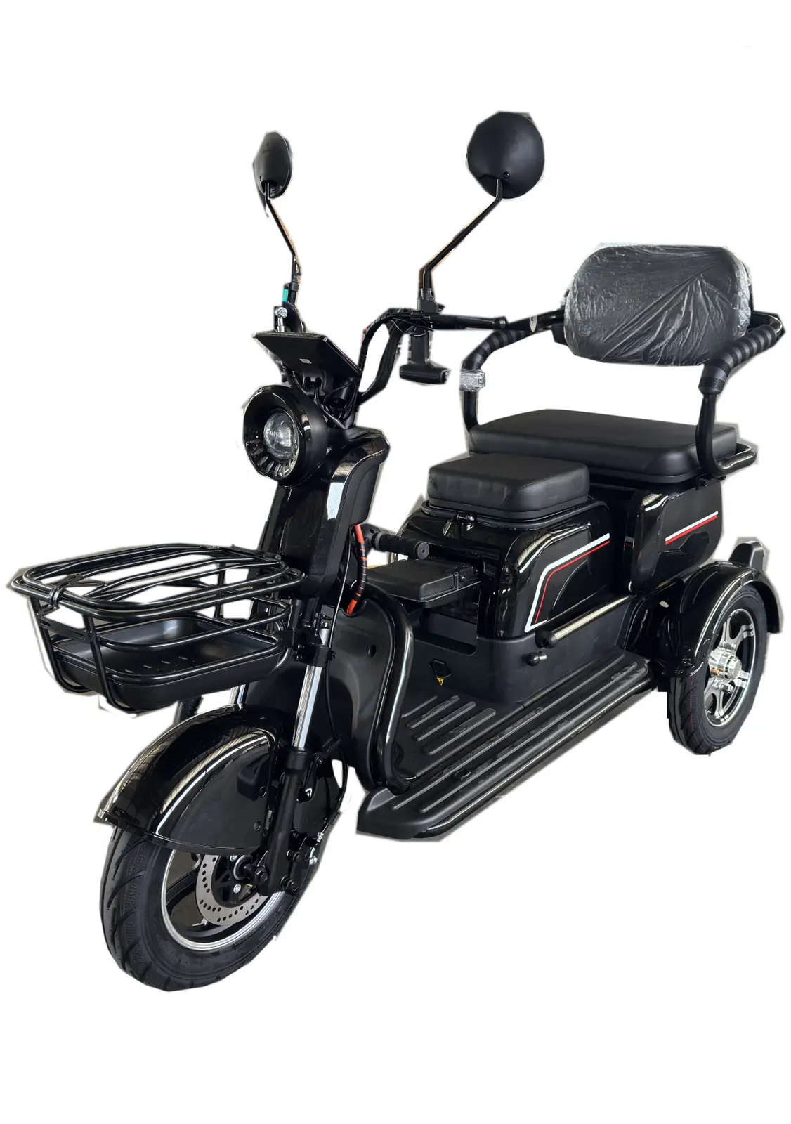 2026 X3 60v Adult 3-Wheel Electric Mobility Scooter with Open Body Front and Rear Drum Brakes Passenger Transport Electric Tricycle
