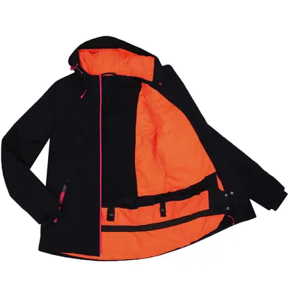 Women's softshell ski jacket with connected hood view 3