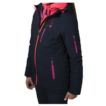 Women's softshell ski jacket with connected hood view 4