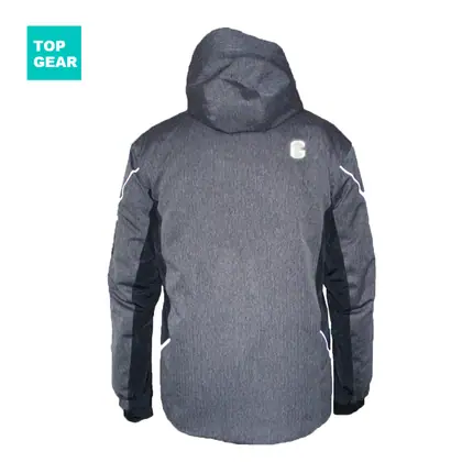 Men's reflective ski jacket with connected hood view 2