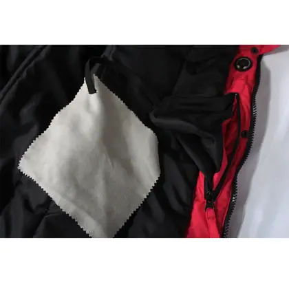 Unisex pink ski jacket with connected hood view 5