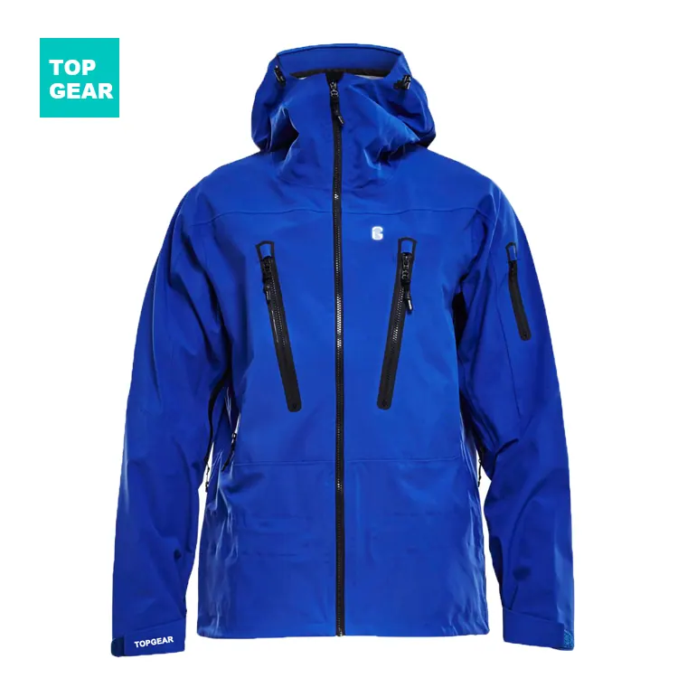 Men's blue 3-layer hardshell waterproof jkt
