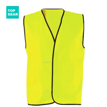 men's hi-vis safety vest with black binding view 4