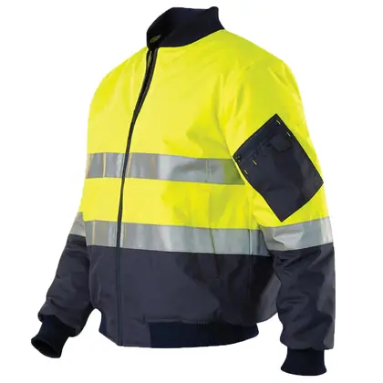 wholesale hi-viz 300D oxford bomber jacket without hood view 5