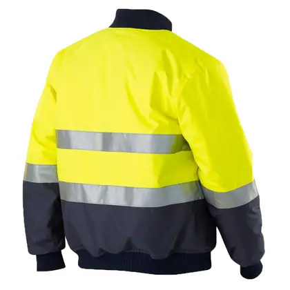 wholesale hi-viz 300D oxford bomber jacket without hood view 6